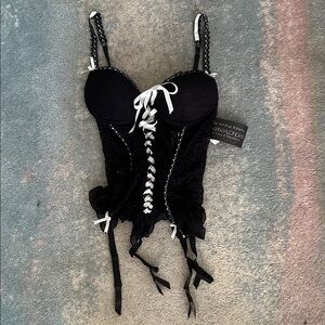 Black and White Lace Corset by Victoria's Secret